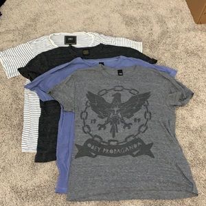 Four Obey T-shirts. Size large.